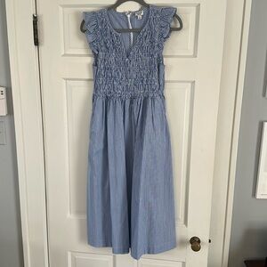 J. Crew Factory blue stripe dress